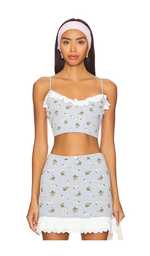 For Love & Lemons OBERTEIL AMALIA in Blue. Größe S. Also in