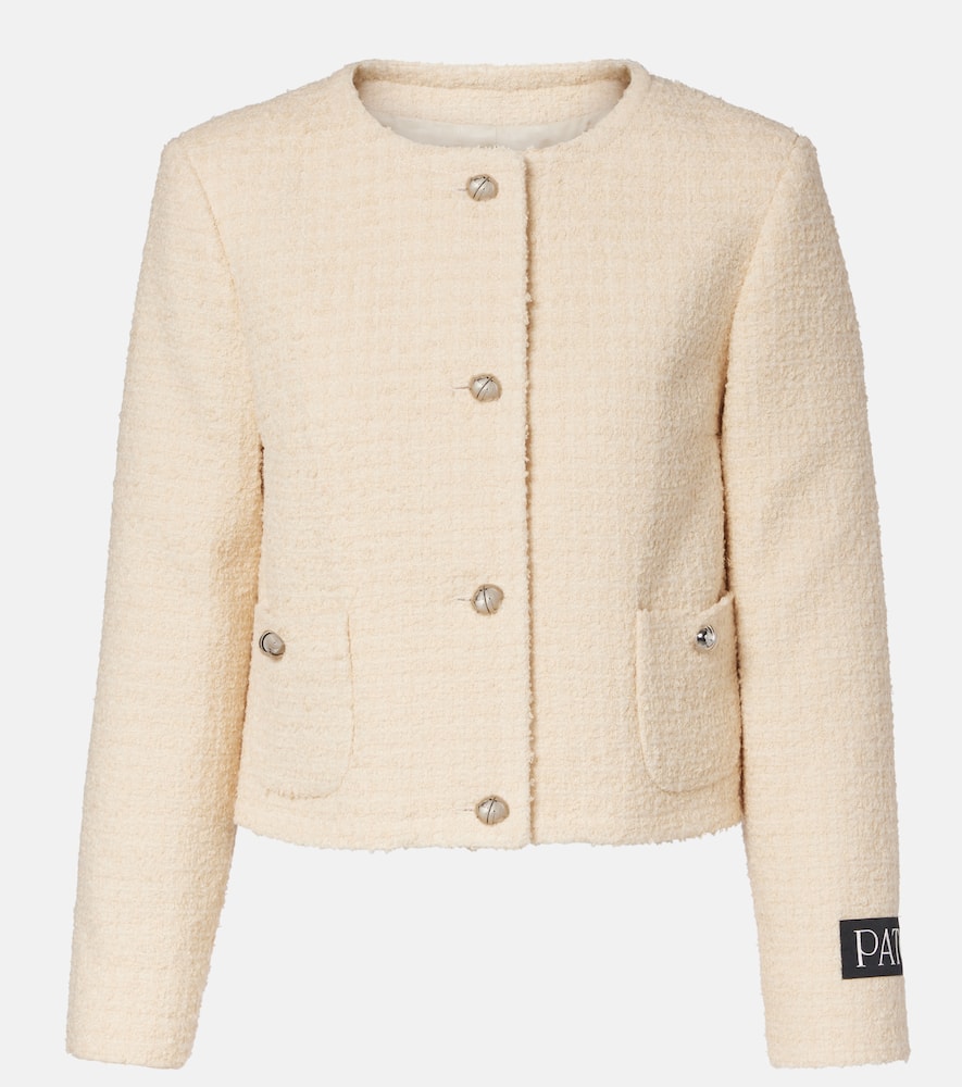 Logo wool-blend bouclé jacket