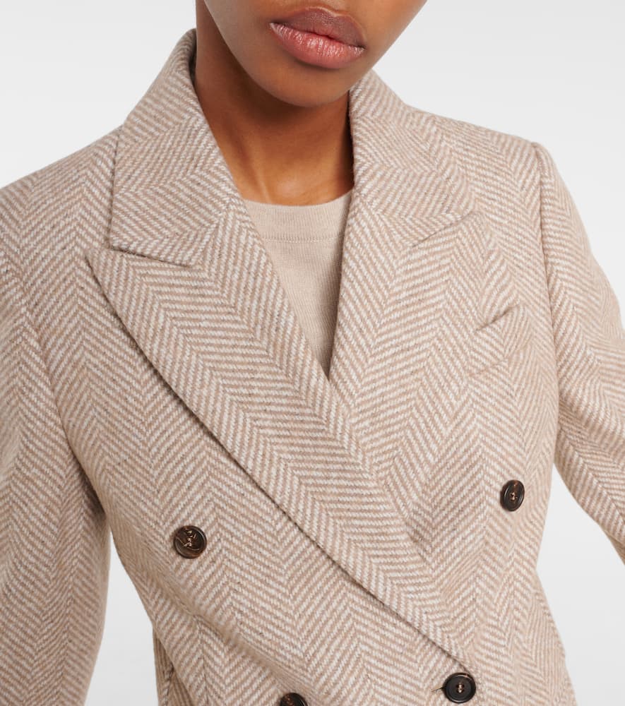 Chevron wool-blend blazer