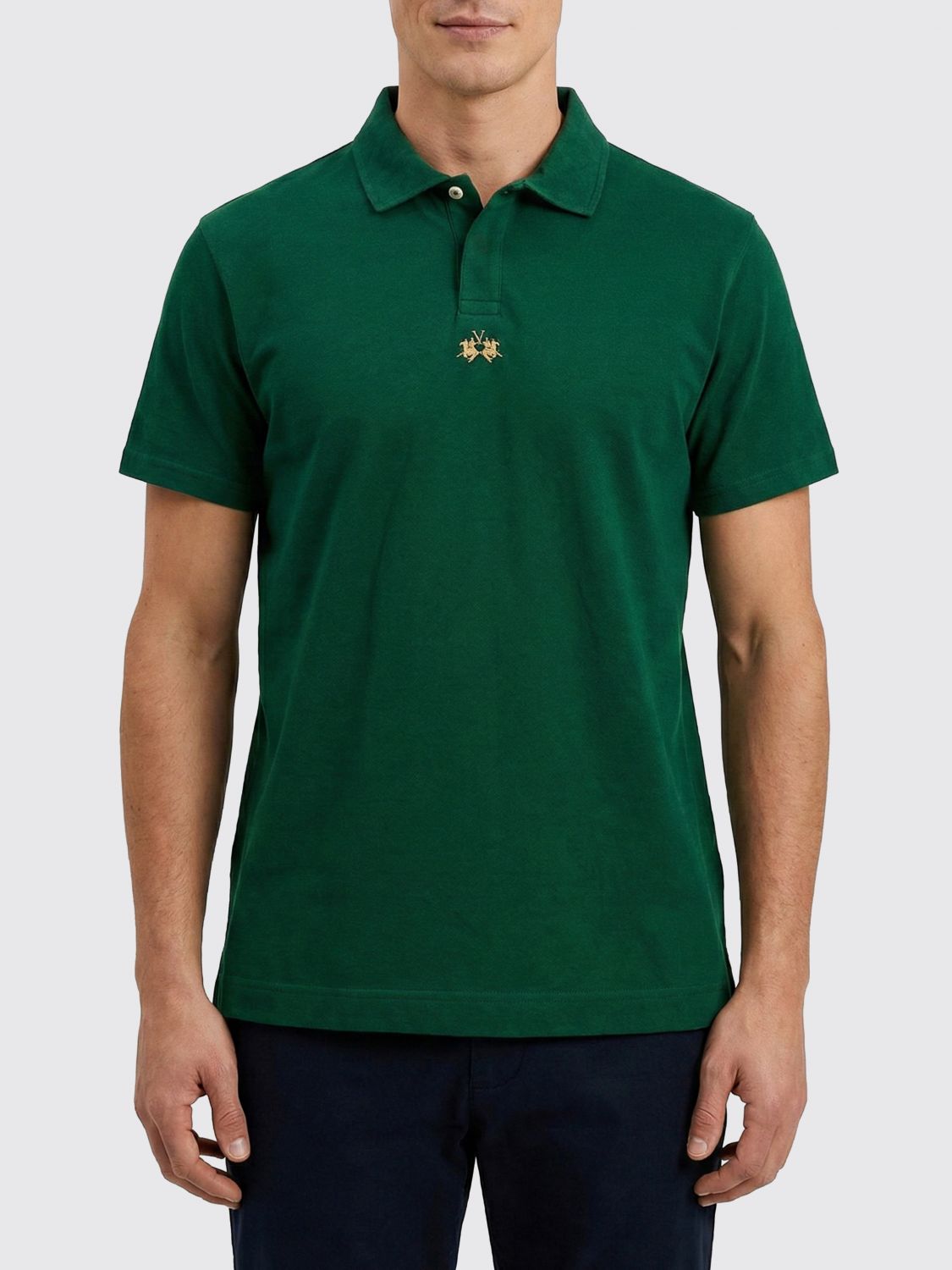 Polo Shirt Men color Forest Green
