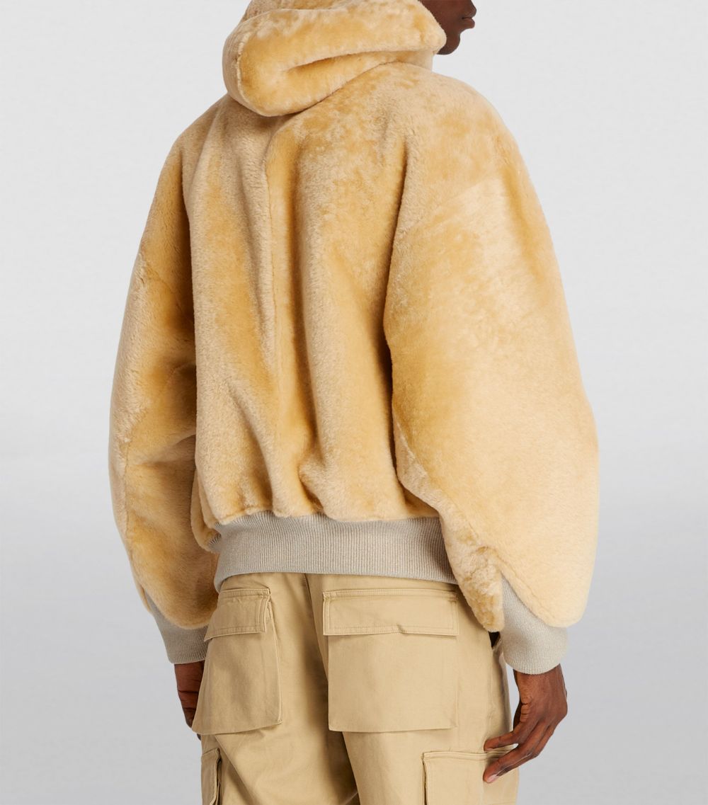 Shearling Hooded Bomber