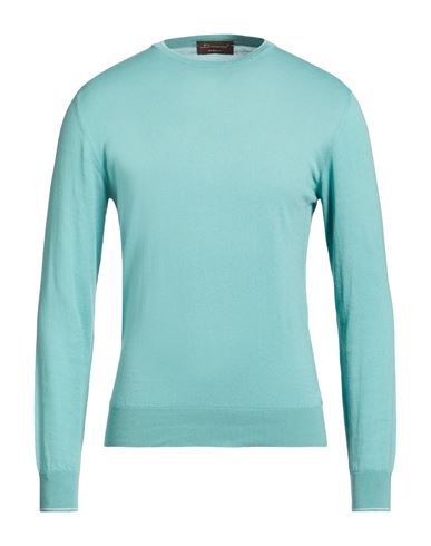 Man Sweater Turquoise Size 38 Cotton