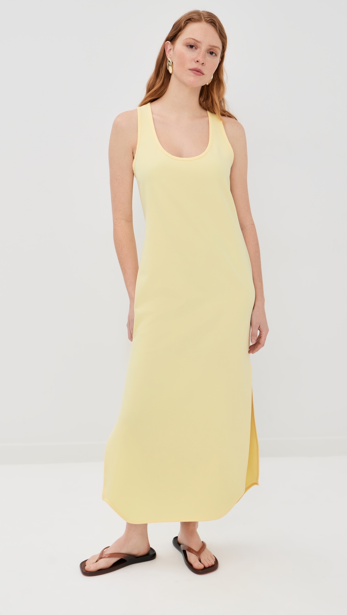 WARDROBE. NYC Matte Tank Dress Lemon