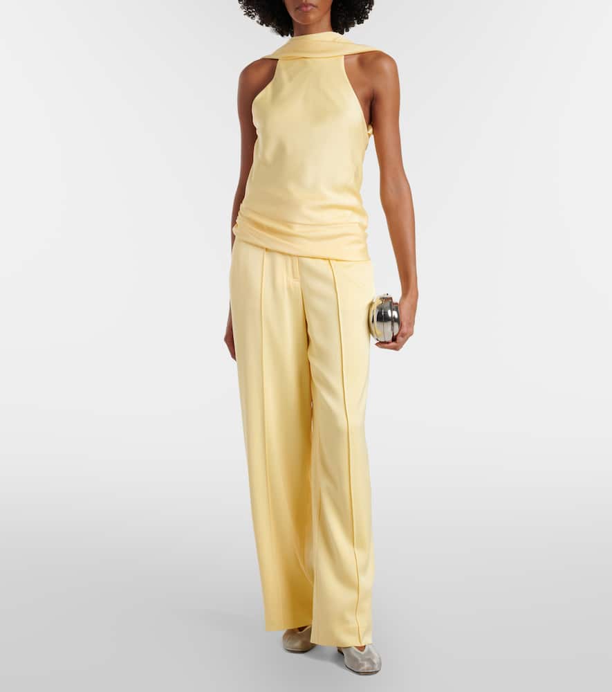 Kyra satin wide-leg pants