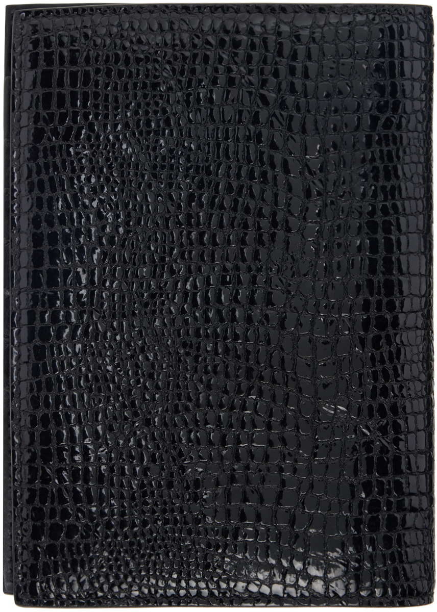 TOM FORD Black Leather T Line Passport Holder