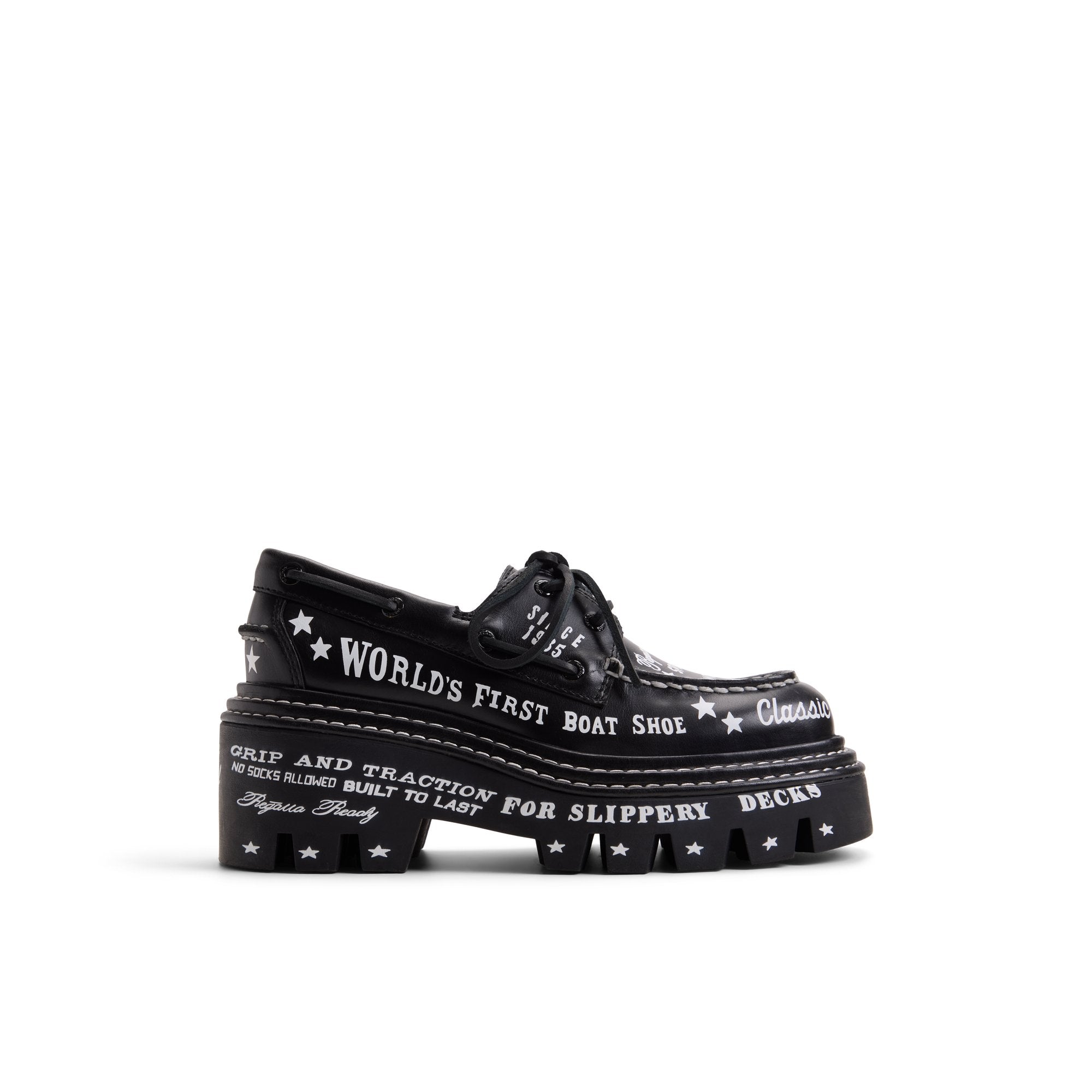 Sperry X Monse Authentic Original™ 2-Eye Lug Boat Shoe in Black Graphic