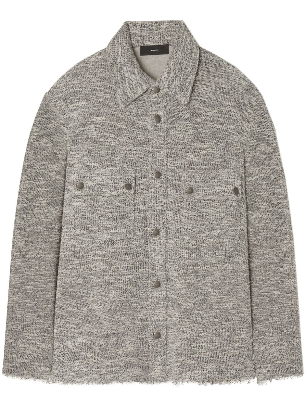 Raw-edge mélange cotton overshirt - Neutrals