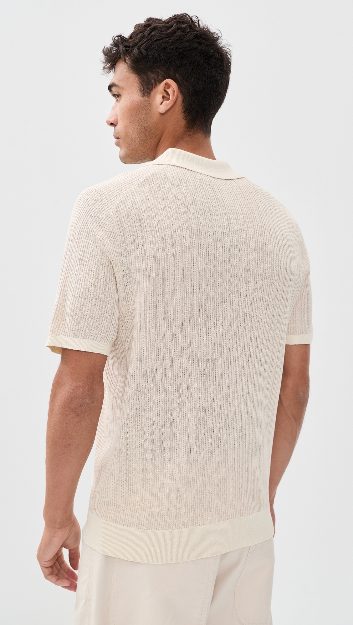 Radcliffe Knit Polo Off White Multi