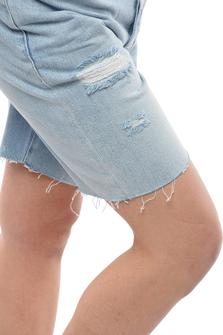 Blue Distressed Shorts