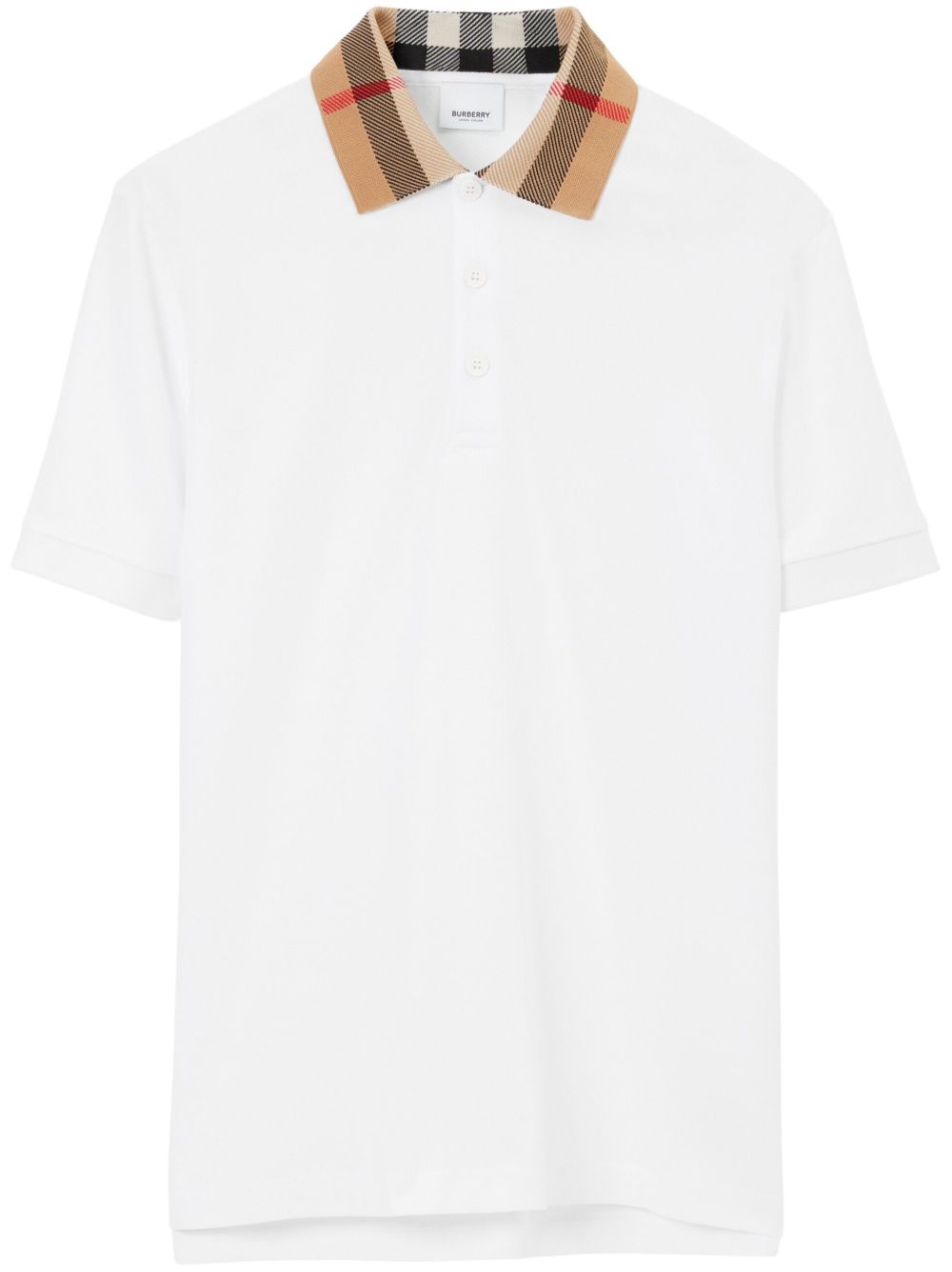Check Collar Cotton Polo Shirt