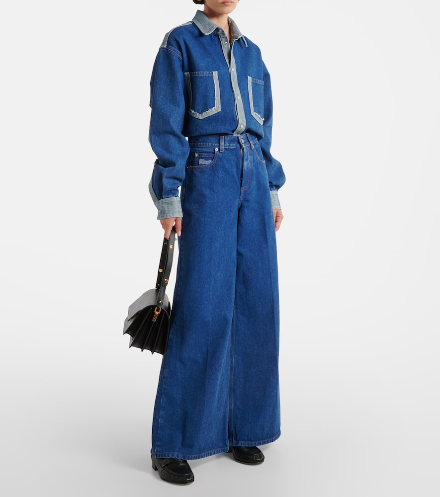 Logo wide-leg jeans