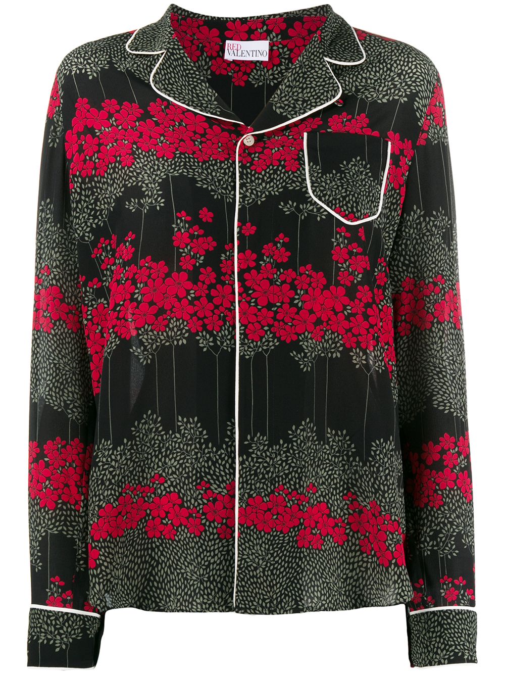 Dreaming Peony-print shirt - Black