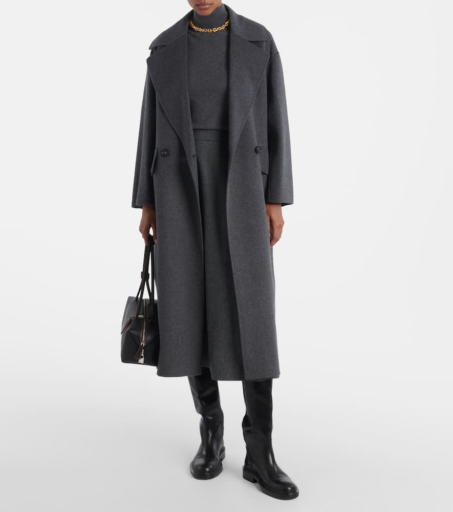 Betulla wool flannel midi skirt