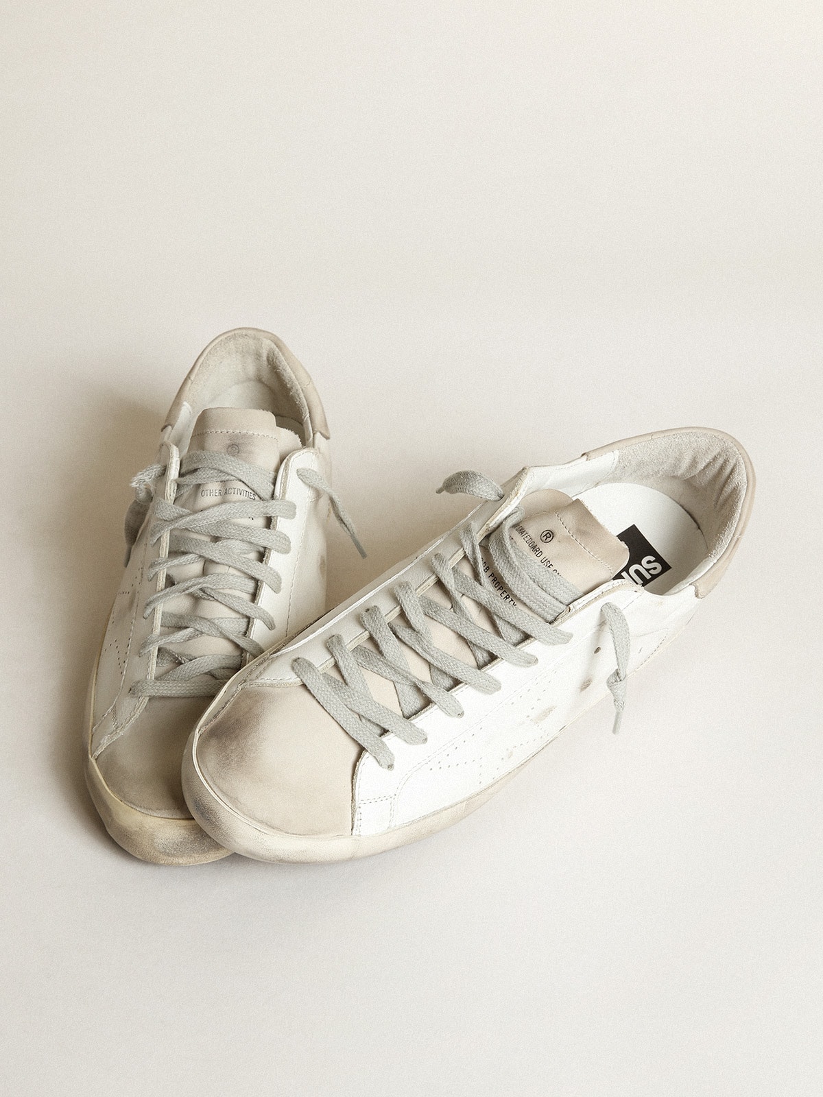 Golden Goose - Men's Super-star With Perforated Star And Ice-gray Heel Tab, Man