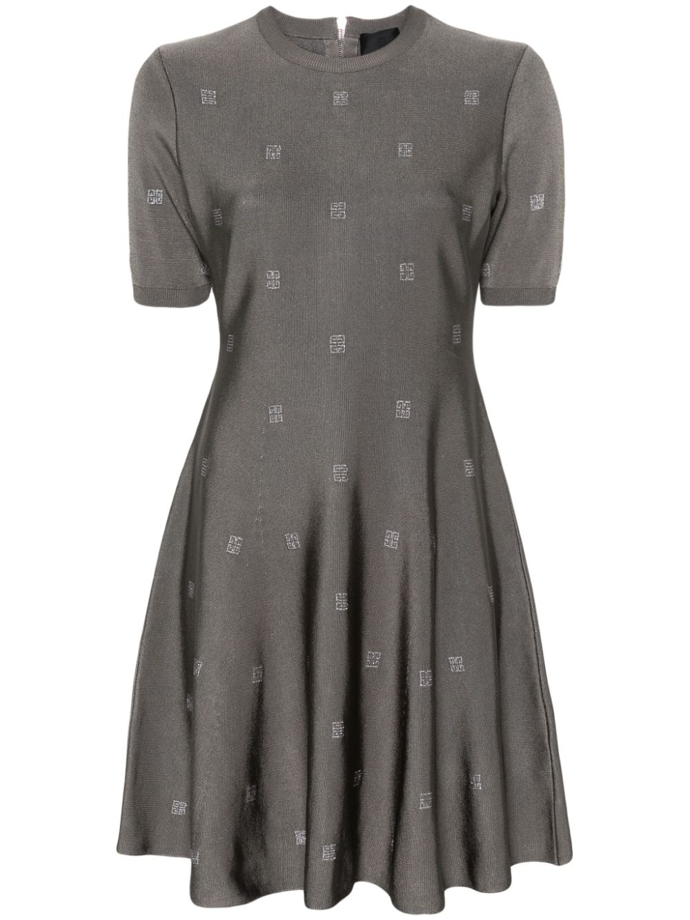 4G-motif flared minidress - Grey