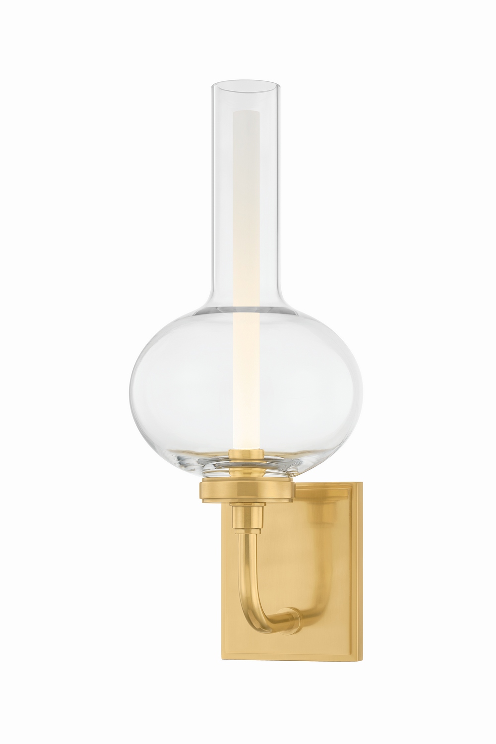 Aged Brass LEDall Sconce from the Rossman Collection