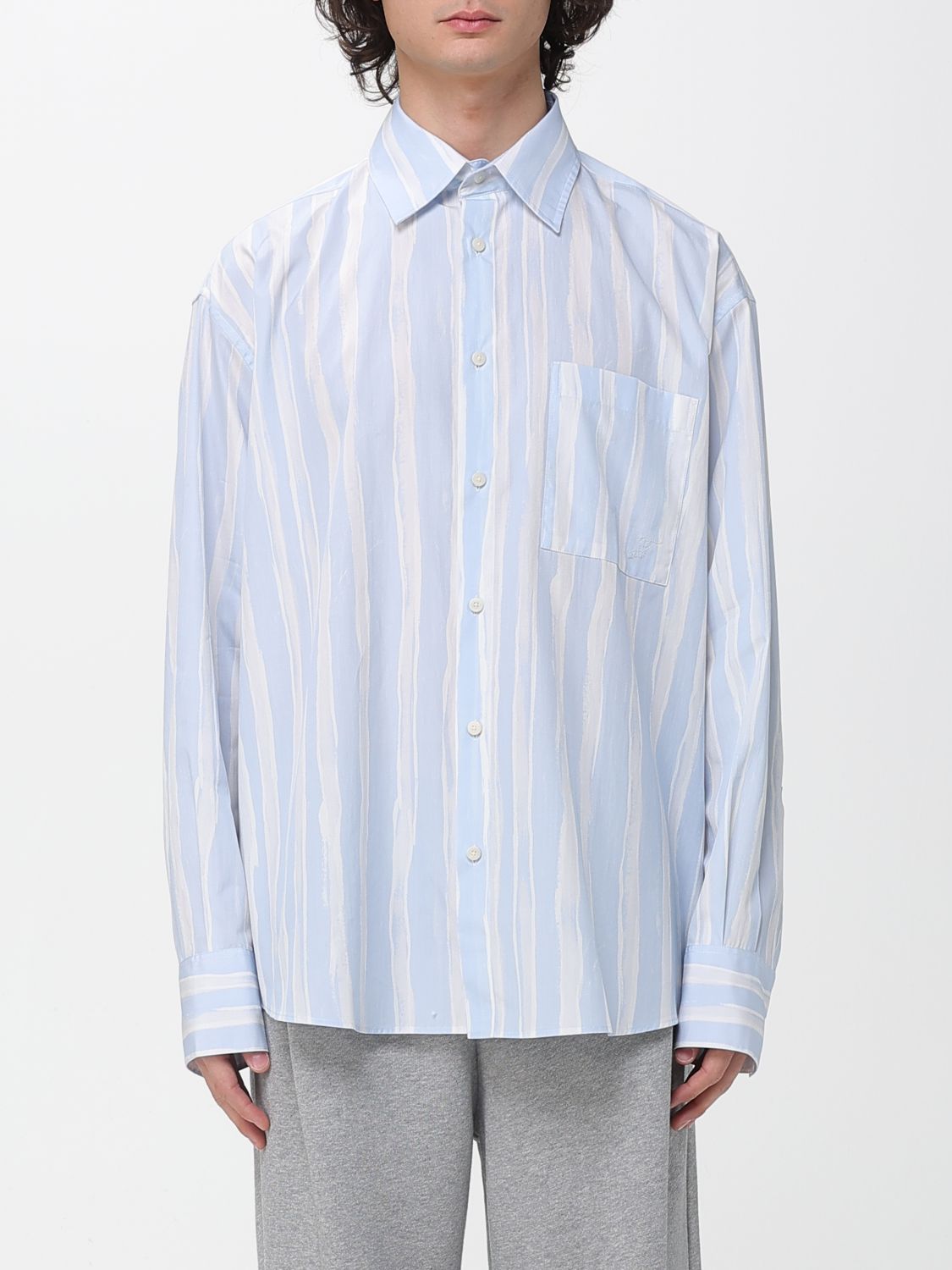 Shirt Men color Gnawed Blue