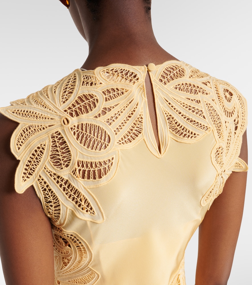 Idra lace-trimmed silk maxi dress