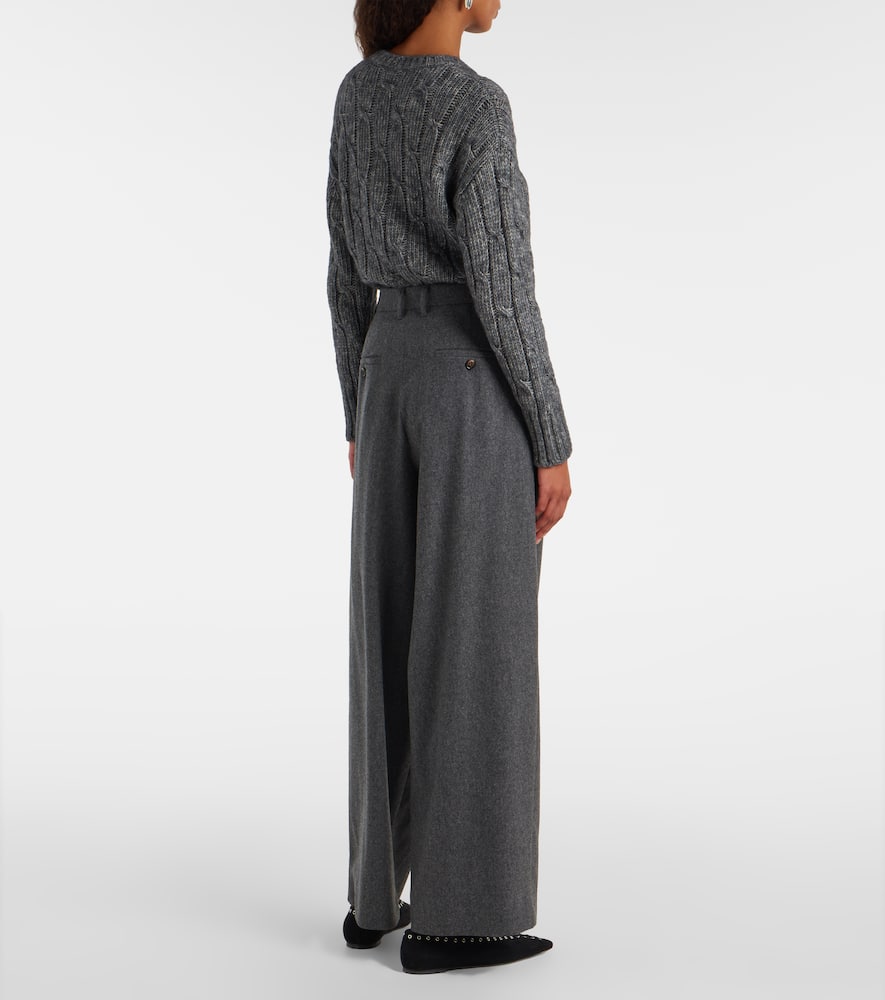 High-rise wool straight pants