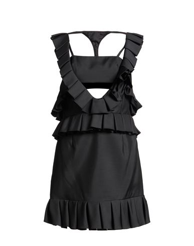 Woman Mini dress Black Size 8 Virgin Wool, Silk
