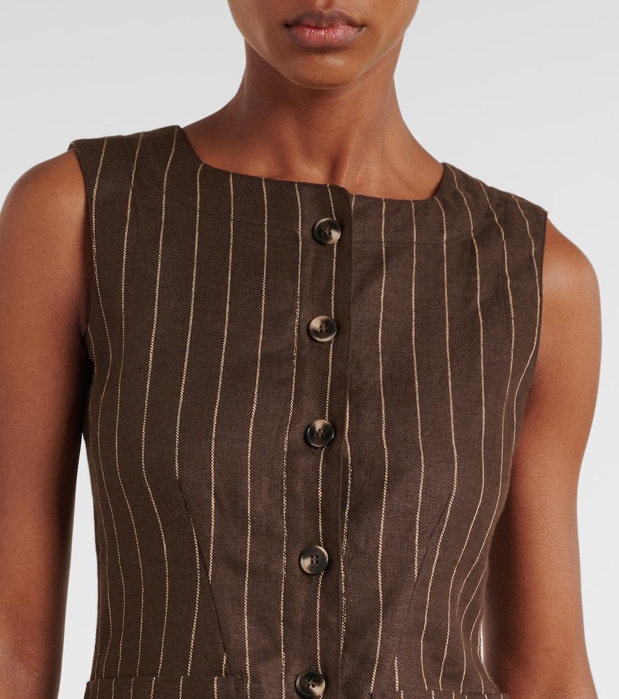 Emma pinstripe linen top