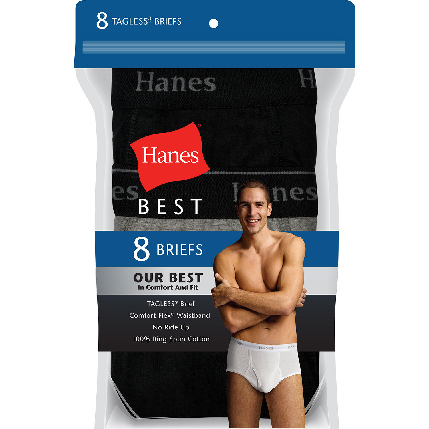 Men's 8-Pack Best Brief - BLACK/GREY M:- Black/Grey