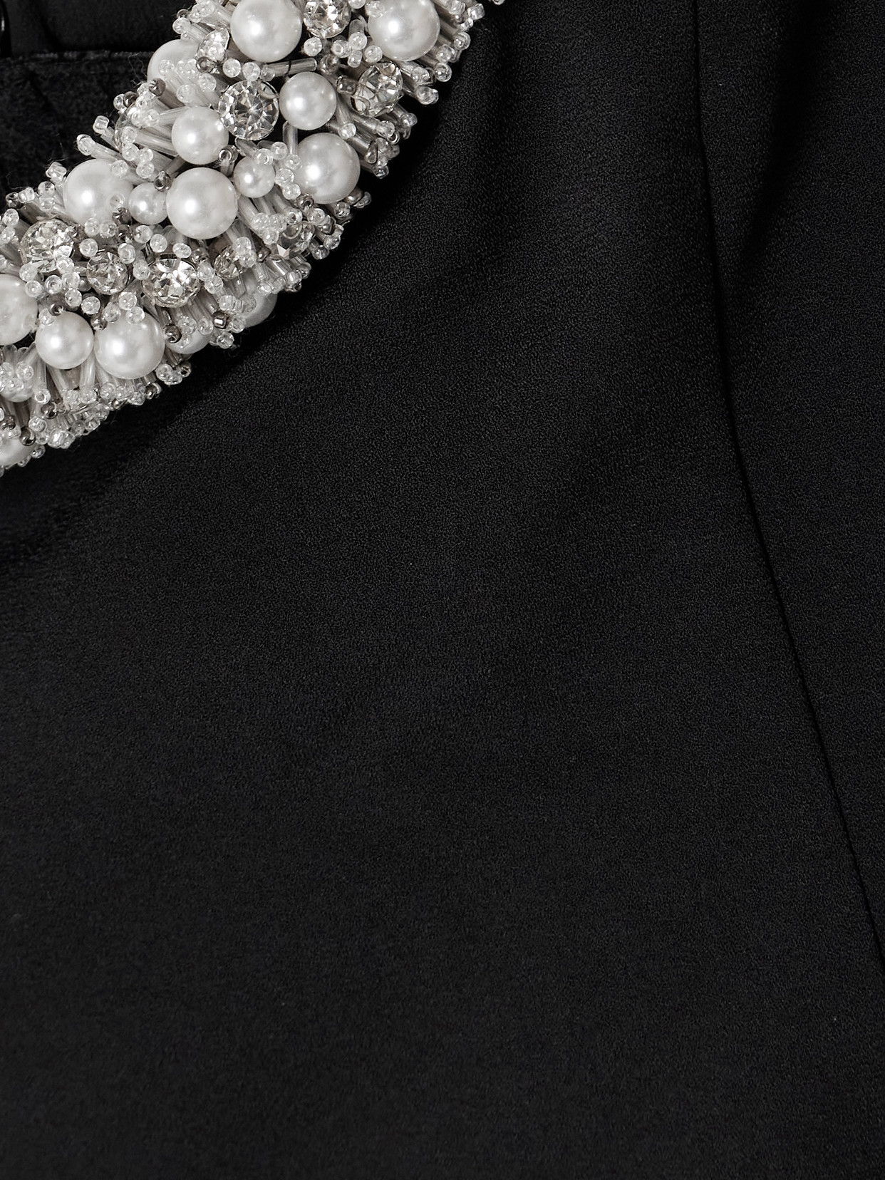 Riona Strapless Embellished Crepe Gown - Black