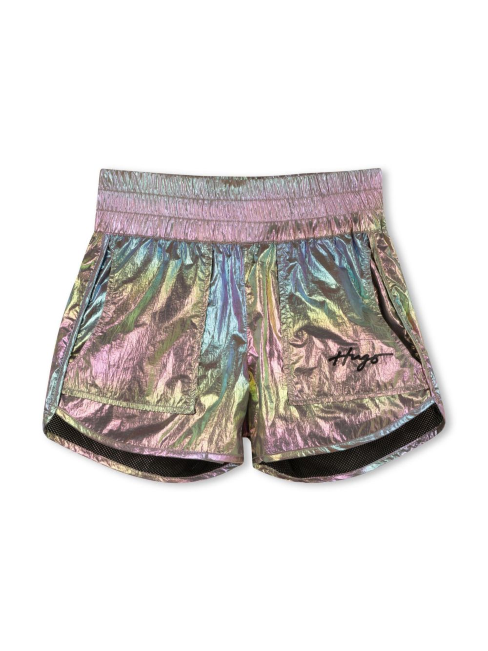 Wrinkle iridescent shorts - Pink