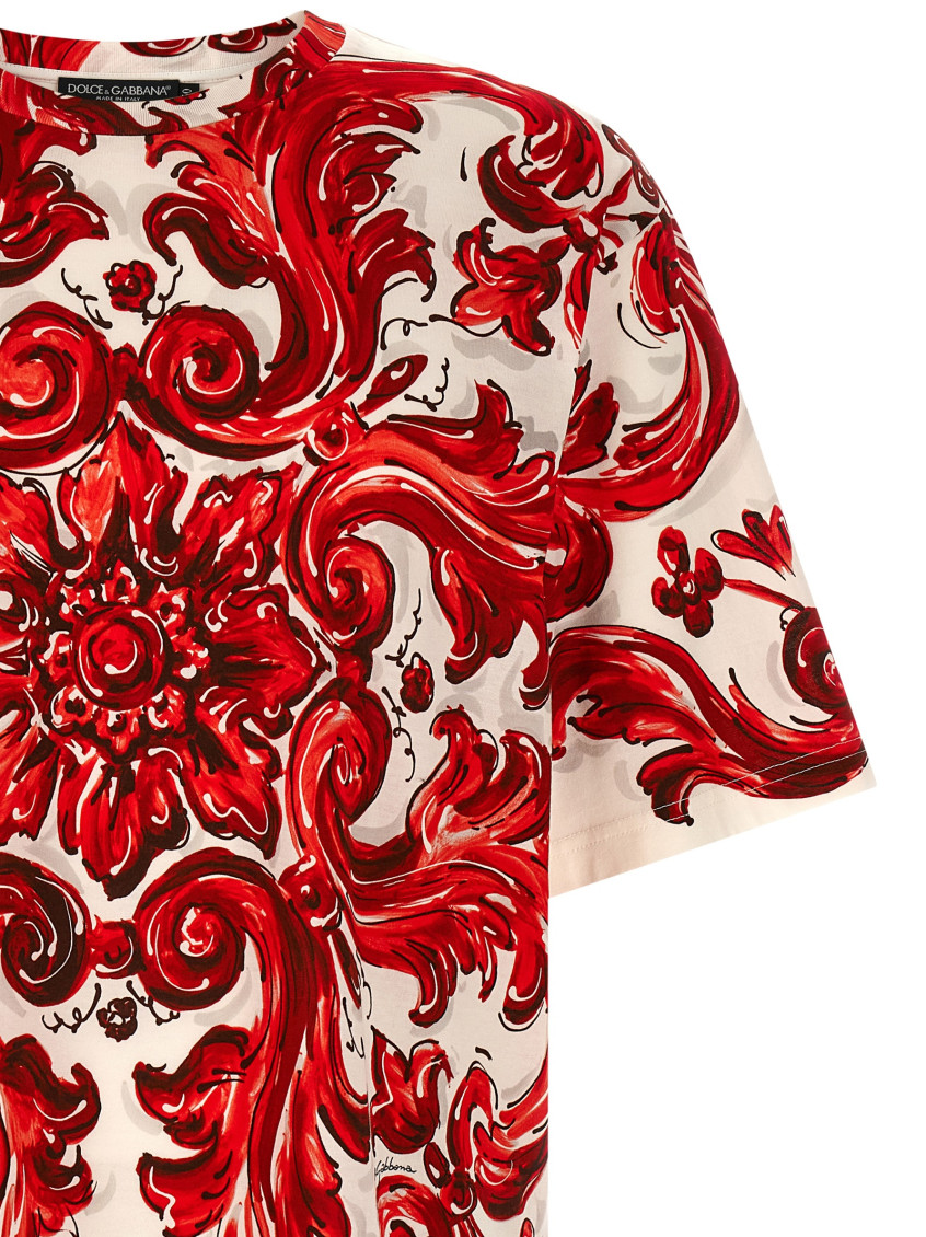Red Printed Crew Neck T-Shirt