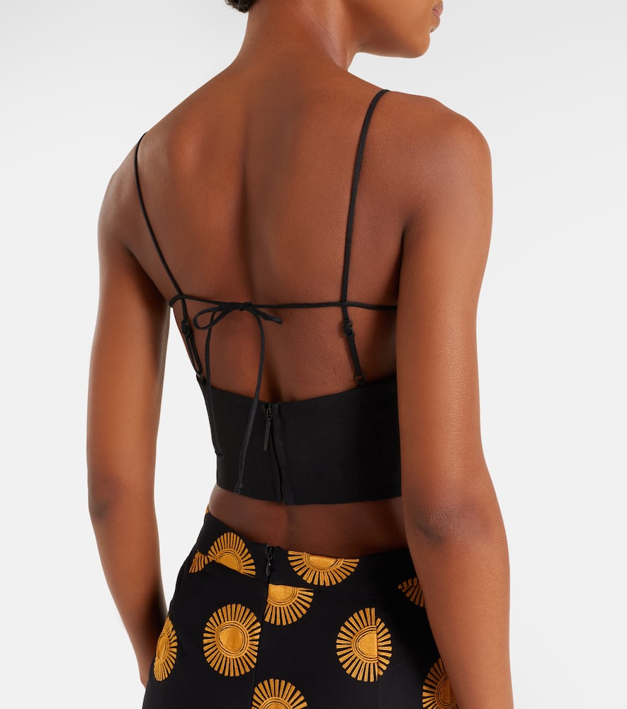 Imperia cutout linen crop top