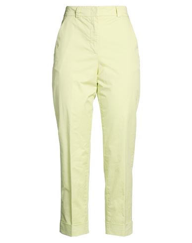 Easy Woman Pants Lime green Size 8 Cotton, Elastane