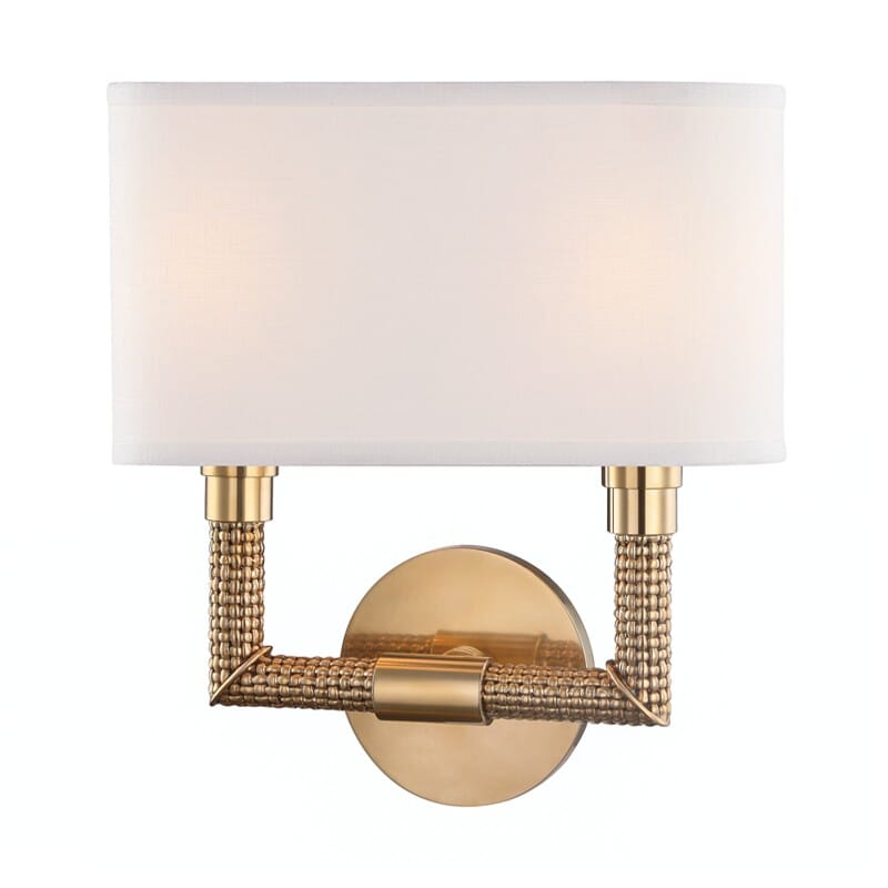 Dubois 2-Light 13" Wall Sconce in Aged Bra
