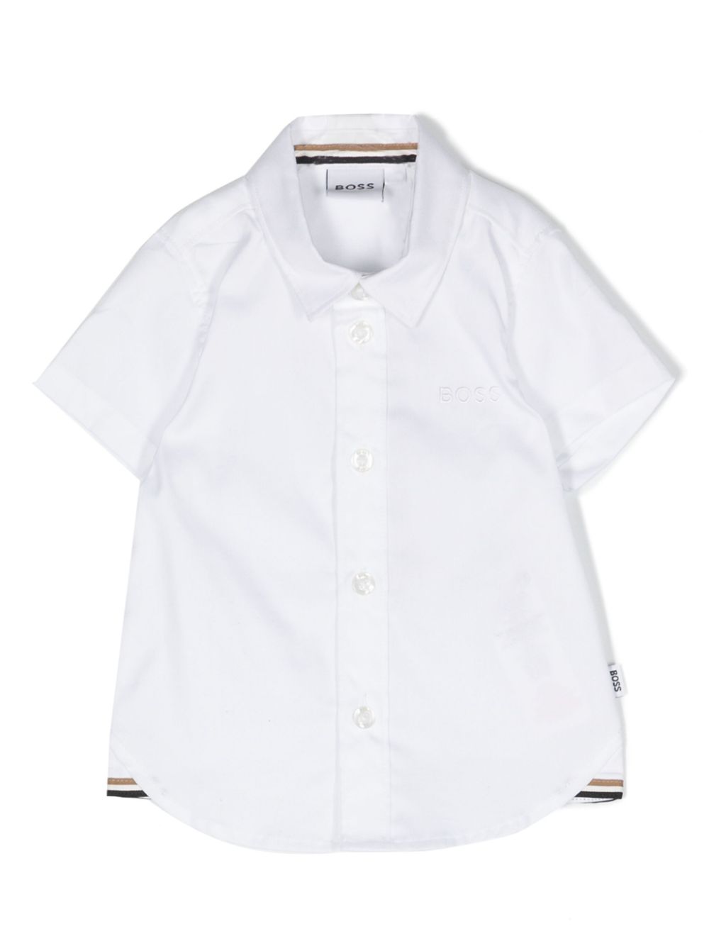 Embroidered-logo cotton shirt - White