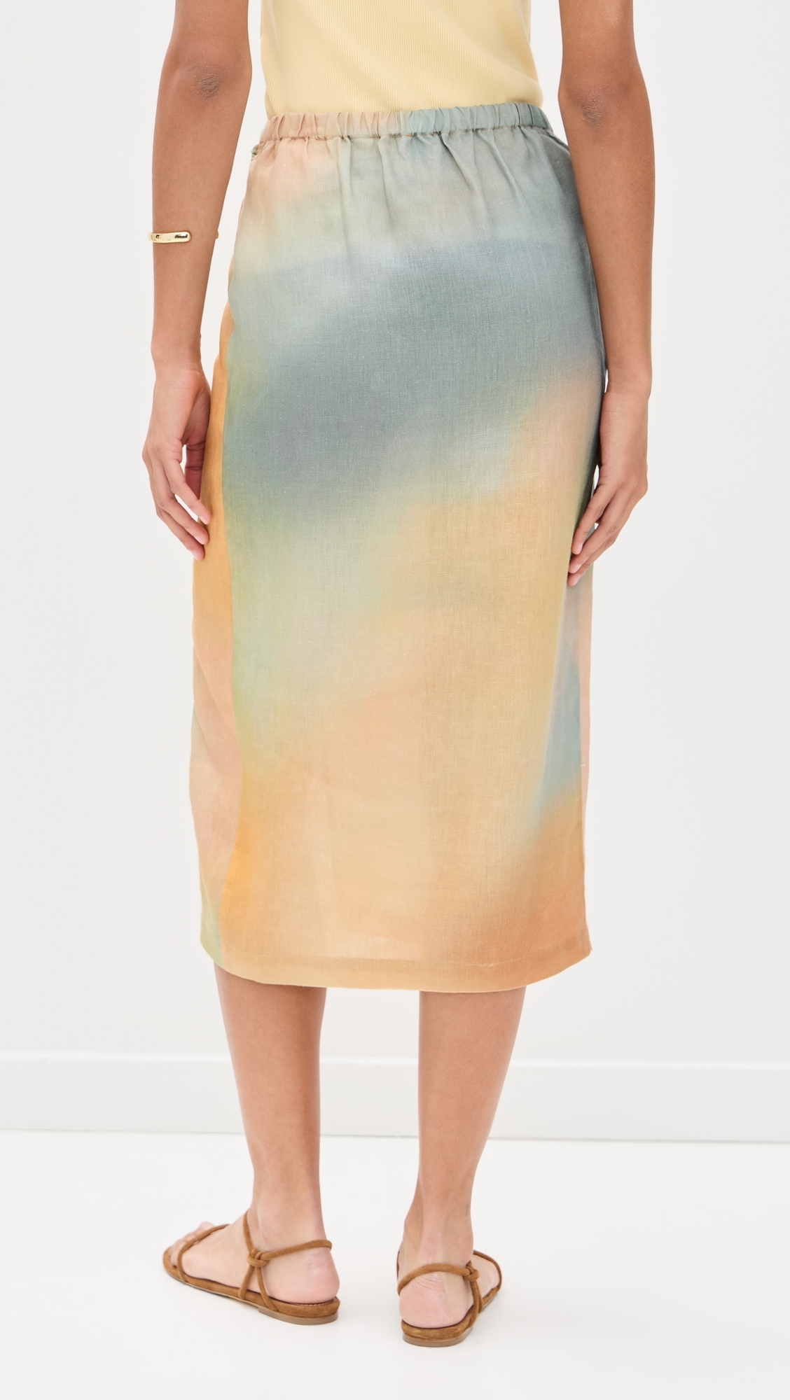 STAUD Porto Linen Skirt Pastel Clouds 