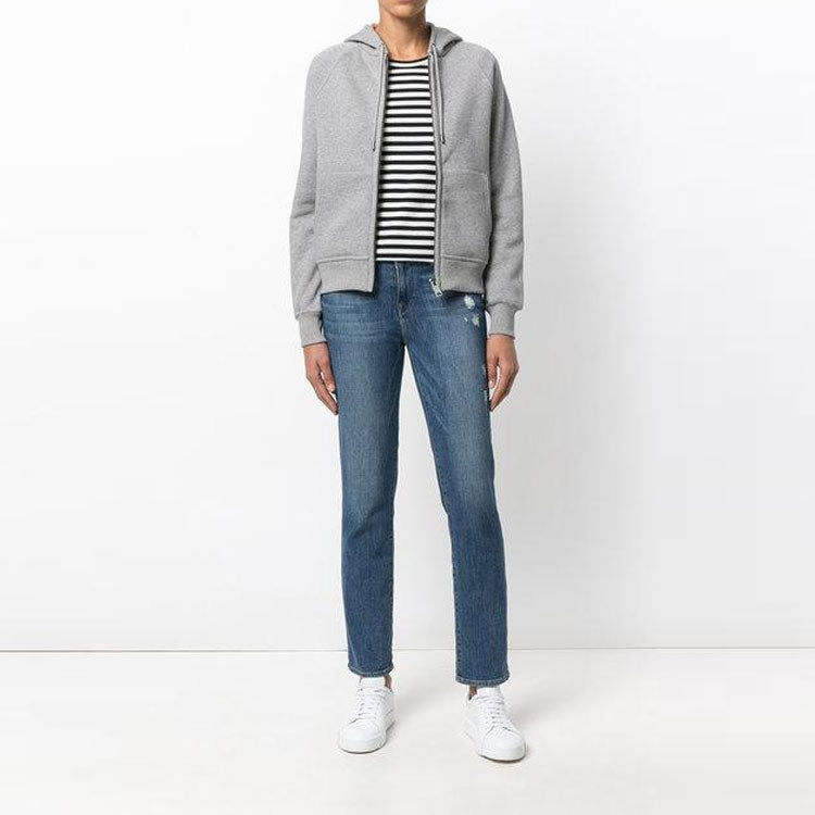 (WMNS) Zipper hooded Casual Jacket 'Gray'