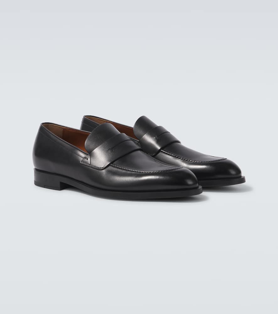 Leather penny loafers