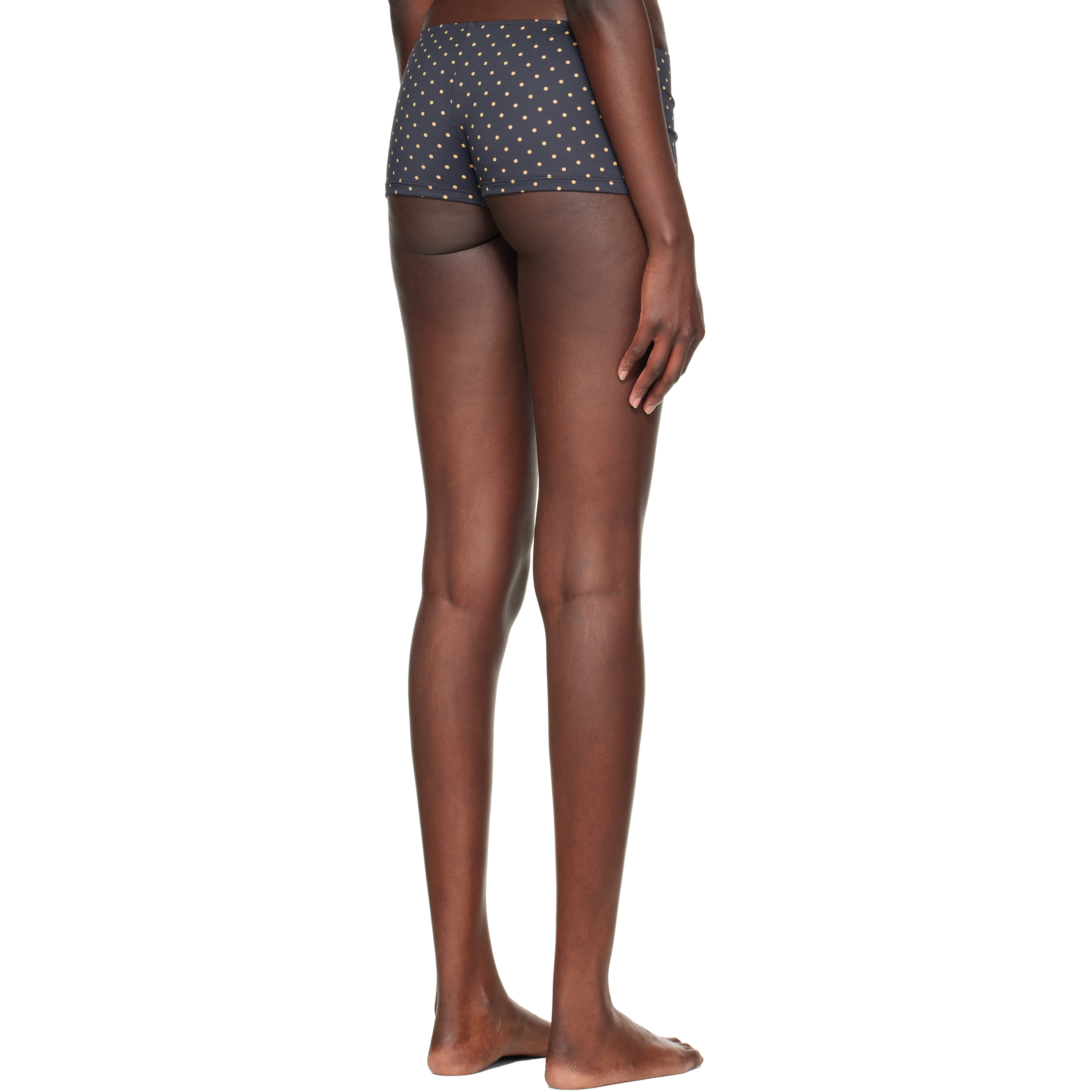 Black Celine Polka Swim Shorts