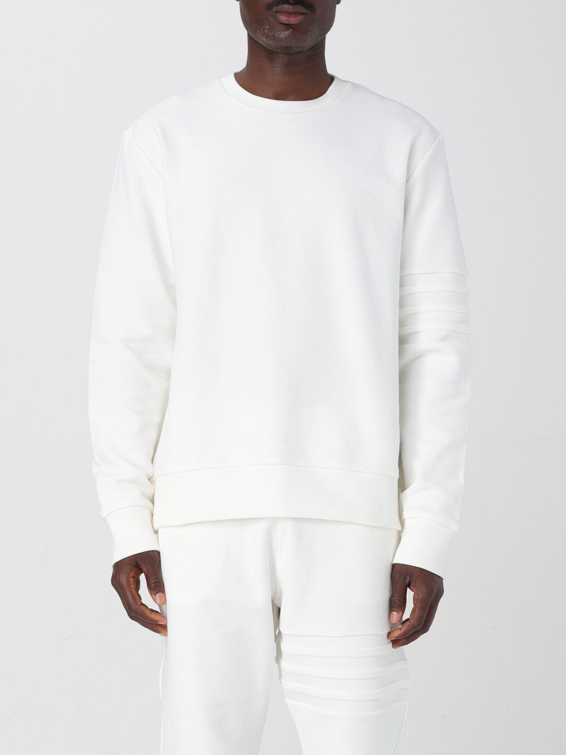 Cotton Four Bar Crewneck Sweatshirt