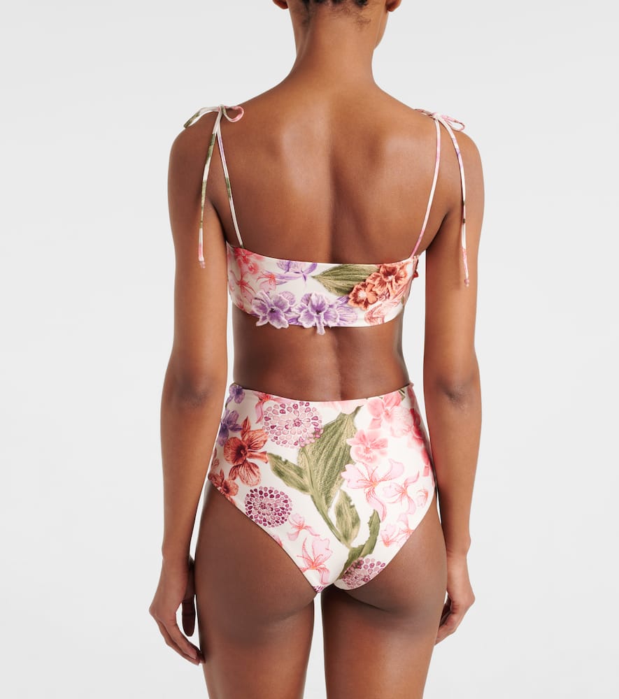 Floral high-rise bikini bottoms