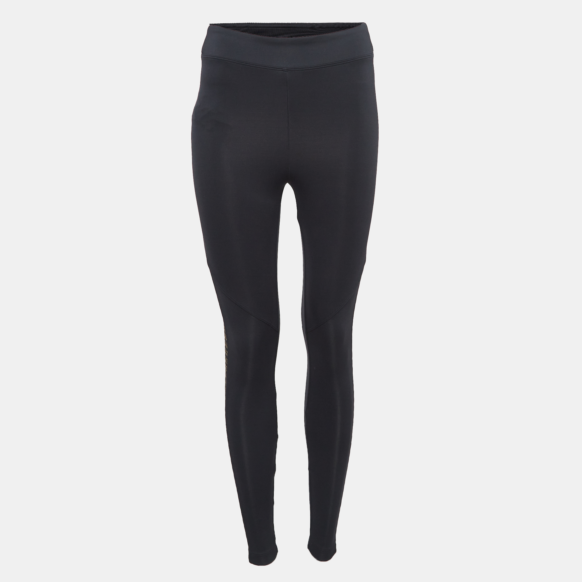Koral Black Sheer Lurex Mesh Trim Jersey Legging