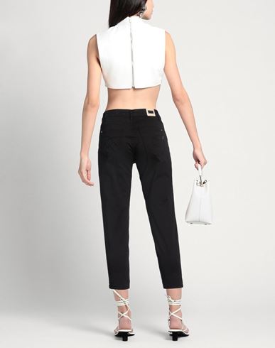 Woman Pants Black Size 24 Cotton, Elastane