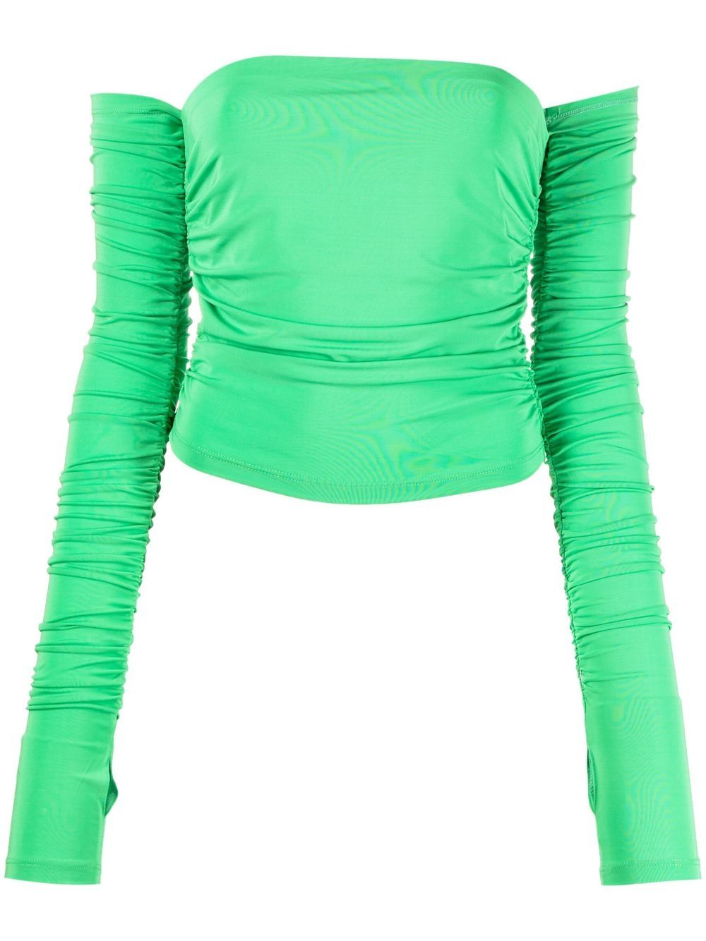 Off-Shoudler Draped top - Green