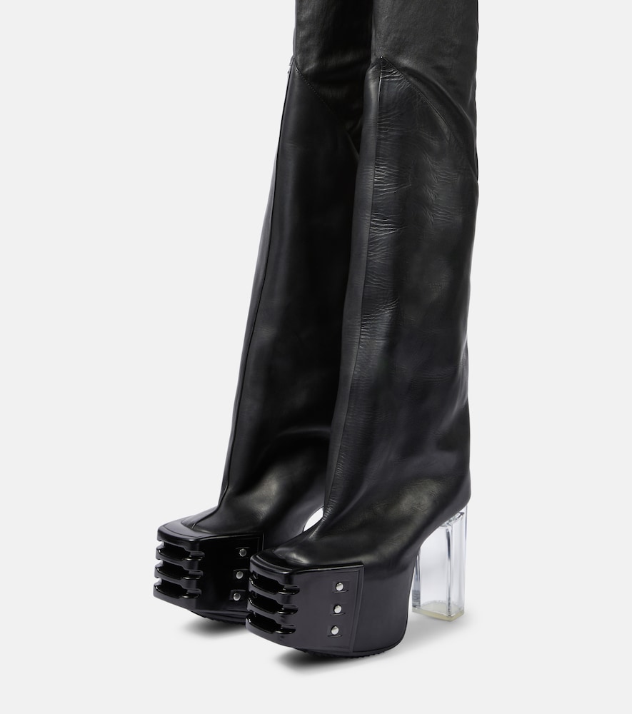 Rick Owens Platform leather over-the-knee boots