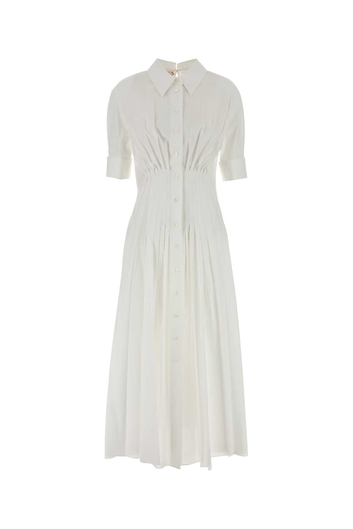 Poplin Shirt Shirt Dress — White