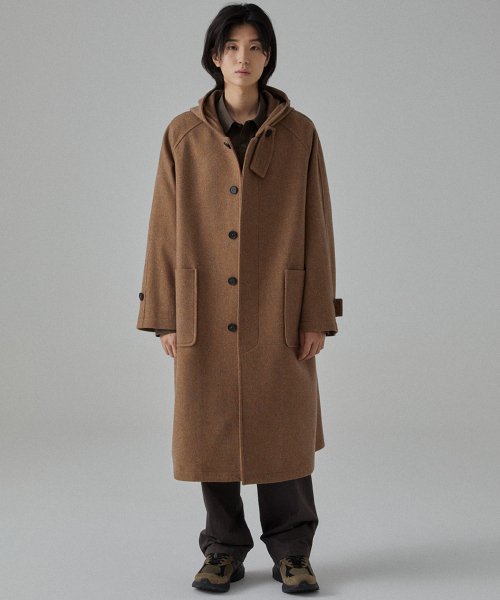 Mixed Tape Balmacan Hooded Coat Camel 