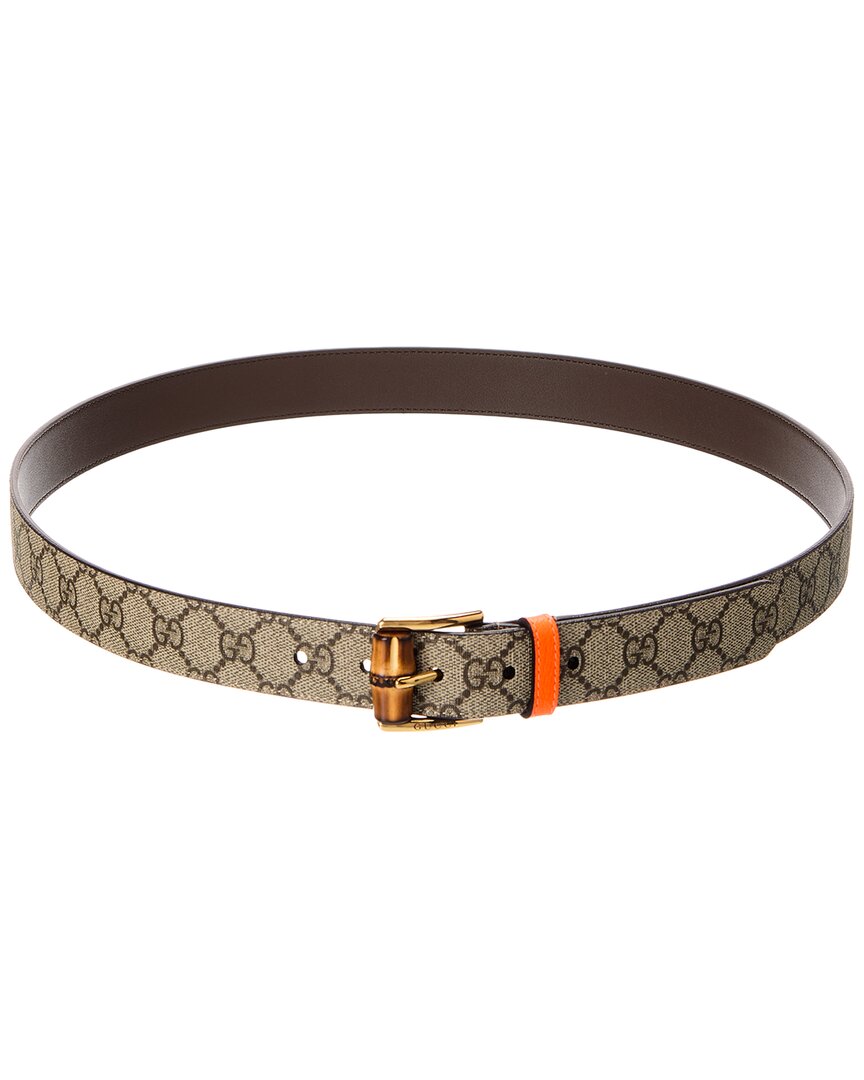 GG Supreme Canvas & Leather Belt