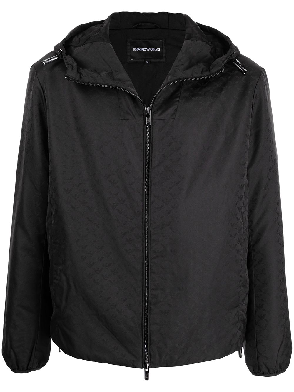 Zip-up hooded jacket - Black