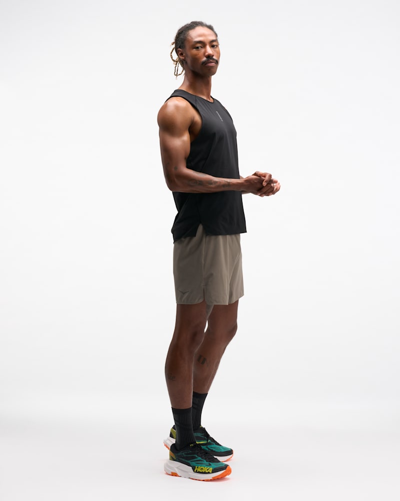 HOKA Men's Glide Short 5" Brief in Boulder Grey