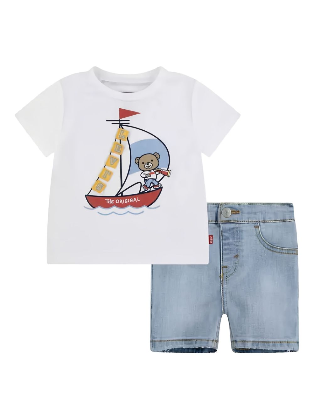 Levi's Kids logo-print short set - Blue