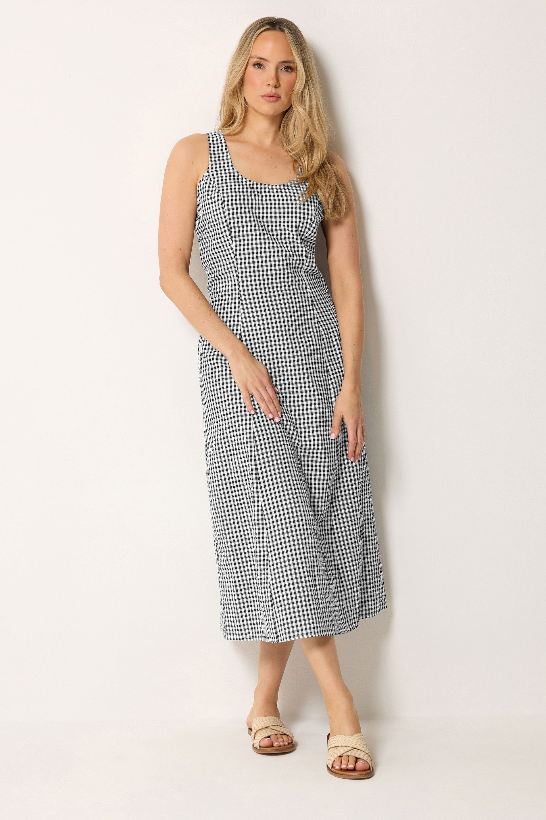 Long Tall Sally Women's Tall Gingham Midi Dress in Black